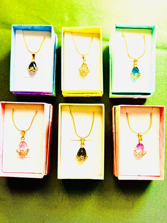 Colored Faceted crystal Necklaces