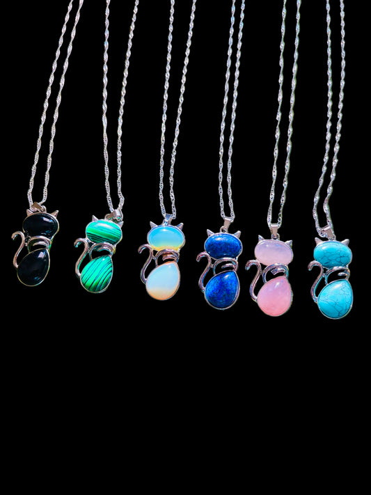 Large Cat Pendant Necklaces