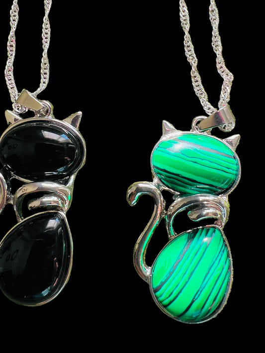 Large Cat Pendant Necklaces