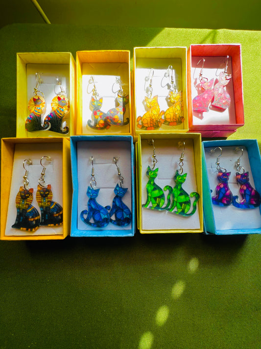 Whimsical Cat Earrings